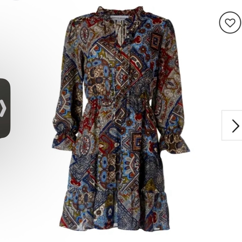 Emma & Michelle Paisley Print Mini Dress – Size Medium